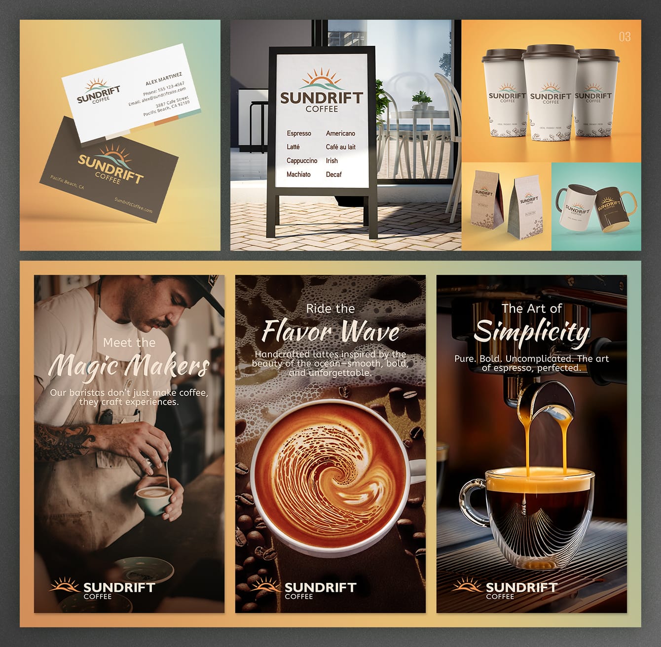 Small business branding business cards, print mockups, and social media templates