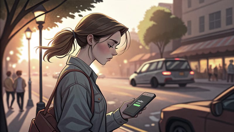 Young woman waiting for mobile-friendly website to load on a phone