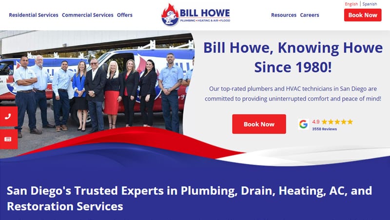 Bill Howe makes effective use of the area above the fold to improve website conversions.