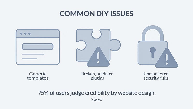Three common DIY improve your company website issues.