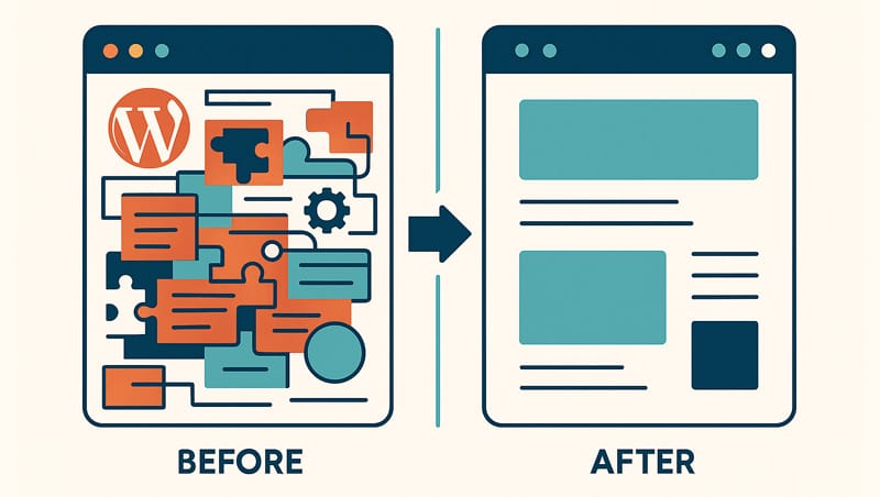 Before and after website conversion optimization.
